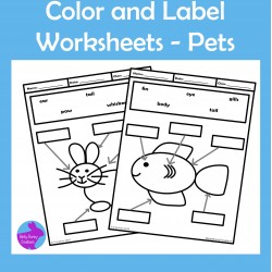 Pets Color and Label Worksheets